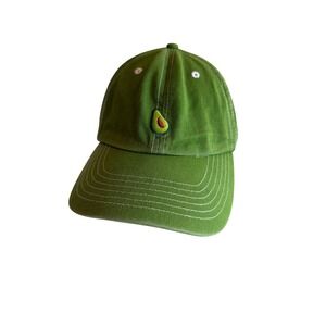 Baseball Cap Green Avocado Dad Hat Adjustable Contrast Stitching Logo